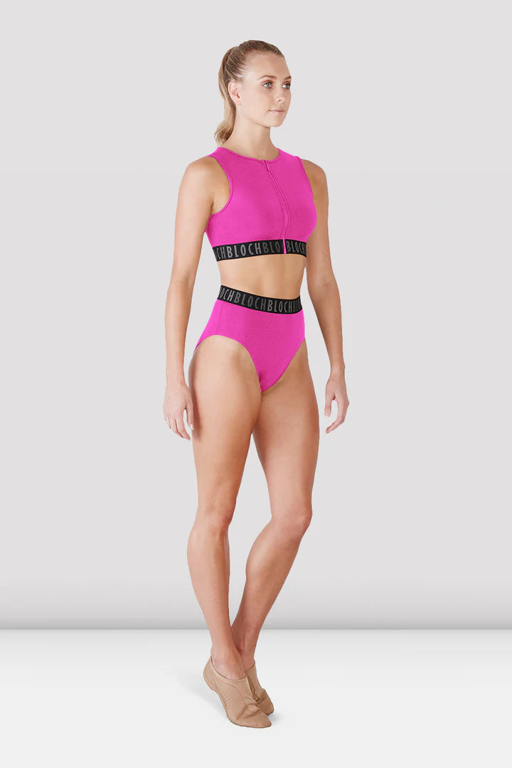 Bloch Zipper Mesh Back Crop Top