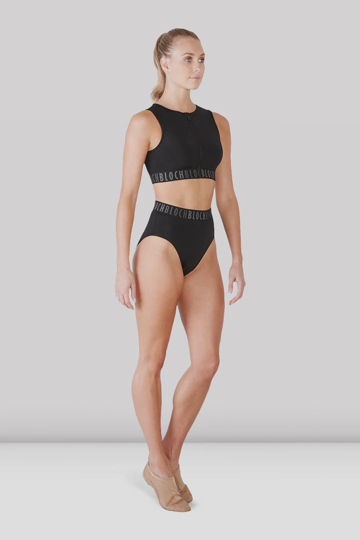 Bloch Zipper Mesh Back Crop Top