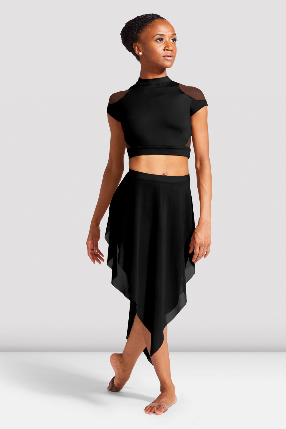 Bloch Mireya Black Asymmetric Skirt Adult R3541