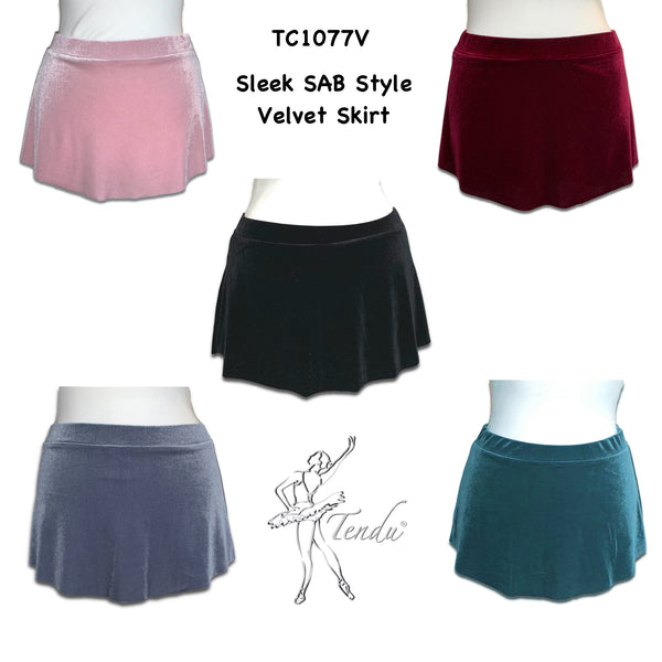 Tendu Sleek Velvet Skirt TC1077V