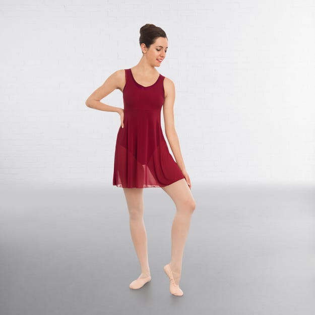 Mesh Dress Burgundy Adult