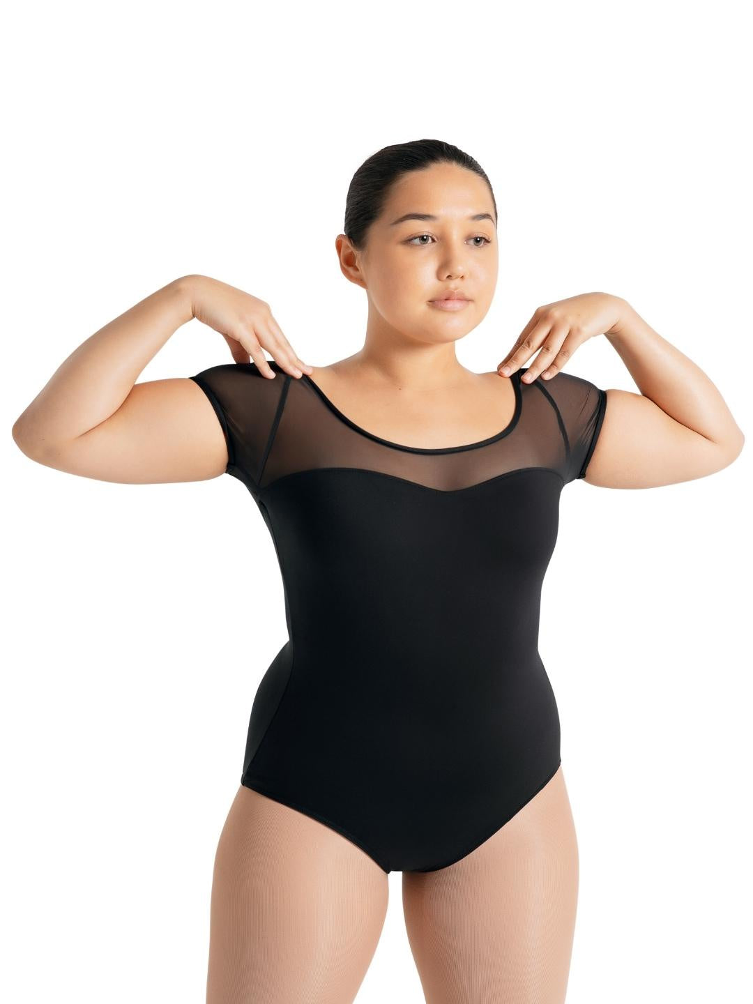 Capezio Studio Collection Mesh Yoke SS Leotard Adult