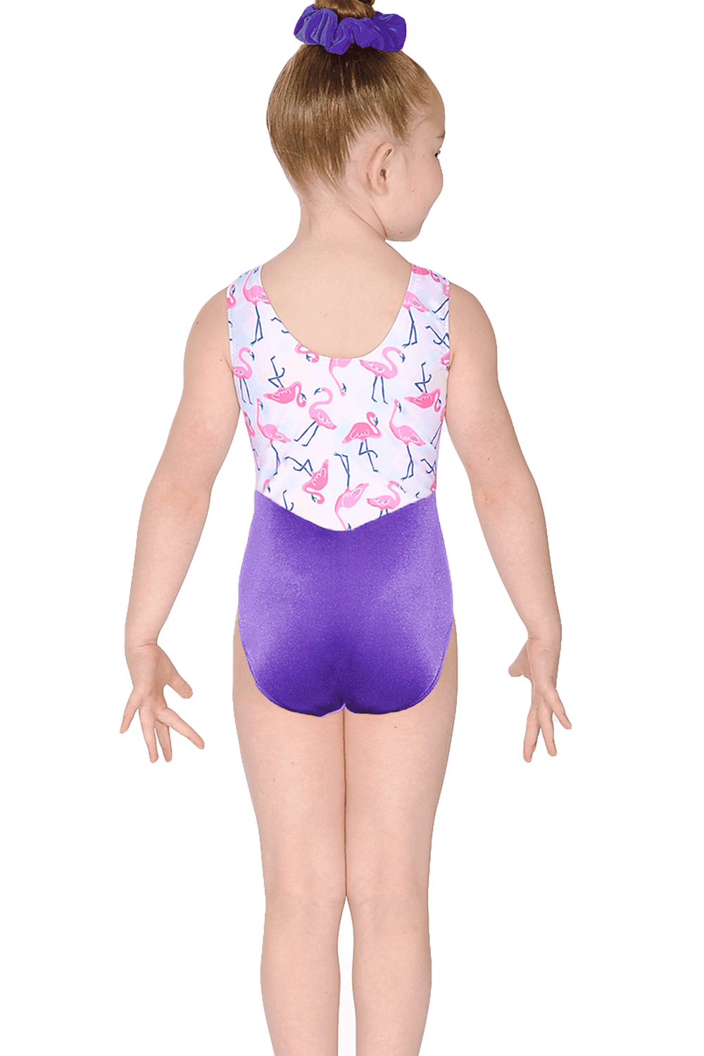 Flamingo Print/Velour Leotard