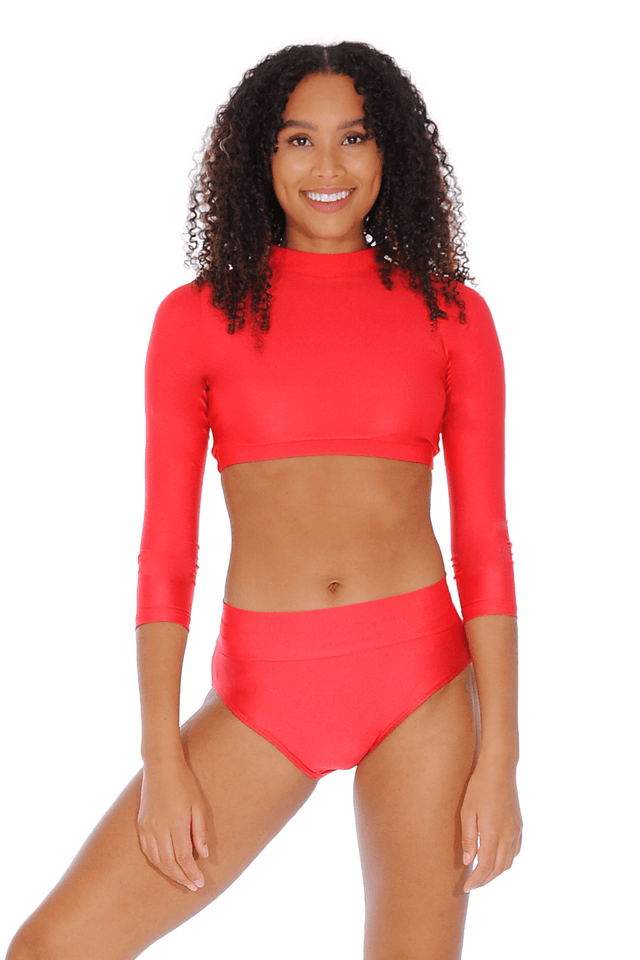 Roch Valley High Turtle Neck Long Sleeve Crop Top RVTNECKLS