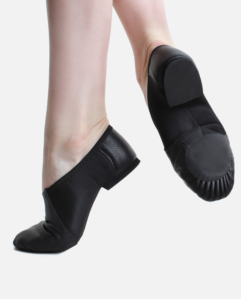 Black Leather Split Sole Jazz Shoe Child