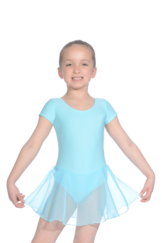 Roch Valley Short Sleeve Matte Lycra Leotard with Skirt RV2383