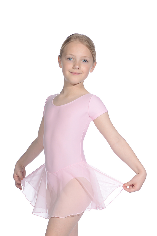 Roch Valley Short Sleeve Matte Lycra Leotard with Skirt RV2383