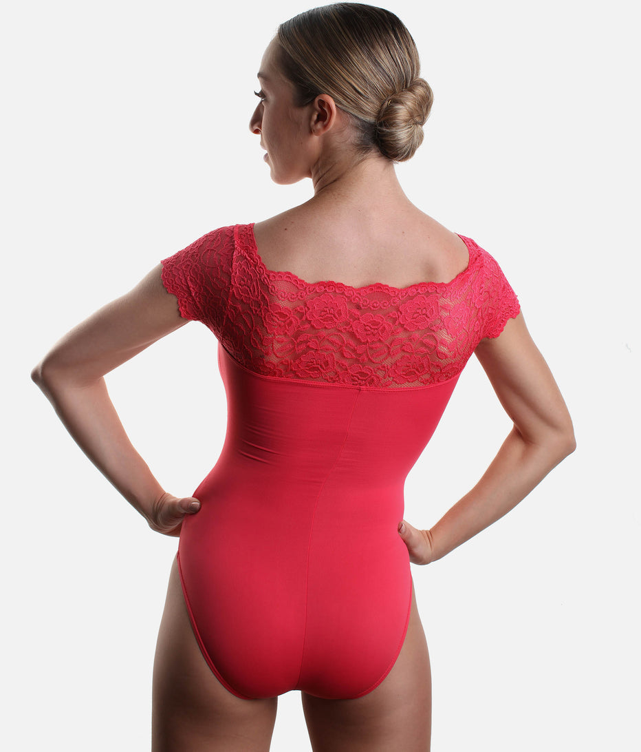 So Danca Cap Sleeved Lace Leotard E-10945LE / SL16
