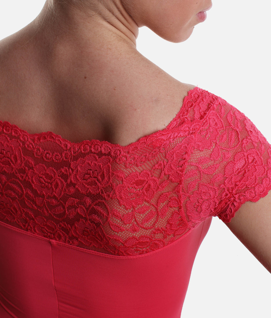 So Danca Cap Sleeved Lace Leotard E-10945LE / SL16