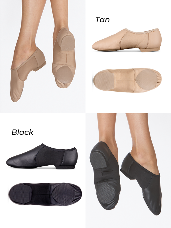 Aero Jazz Black Split Sole Leather Jazz Shoe