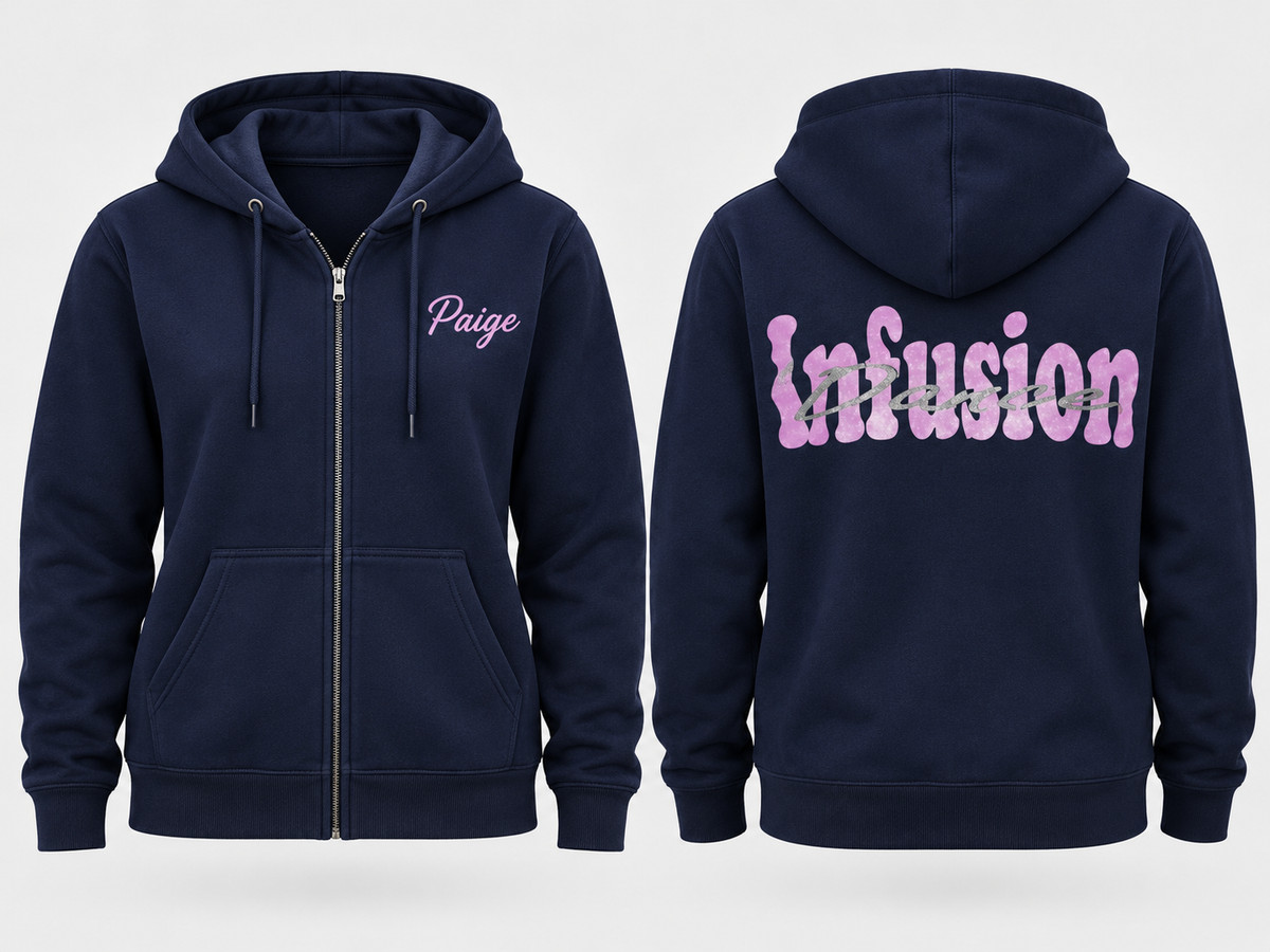 Infusion Dance Competition Navy Zipped Hoodie Personalised