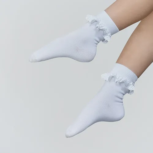 Silky Ballroom Dance Socks White