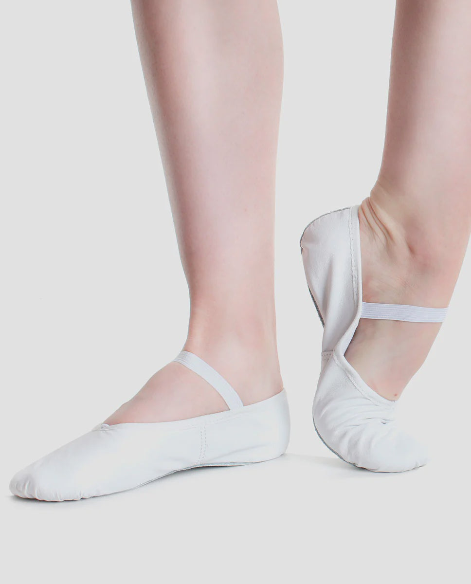 So Danca White Leather Ballet Shoe BAE90 Child