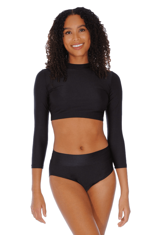 Roch Valley High Turtle Neck Long Sleeve Crop Top  RVTNECKLS